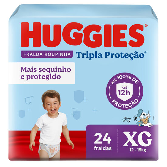 Fralda Huggies Tripla Proteção Roupinha XG - 24 fraldas